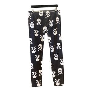 𝅺Halloween Skull leggings with skull scarf New